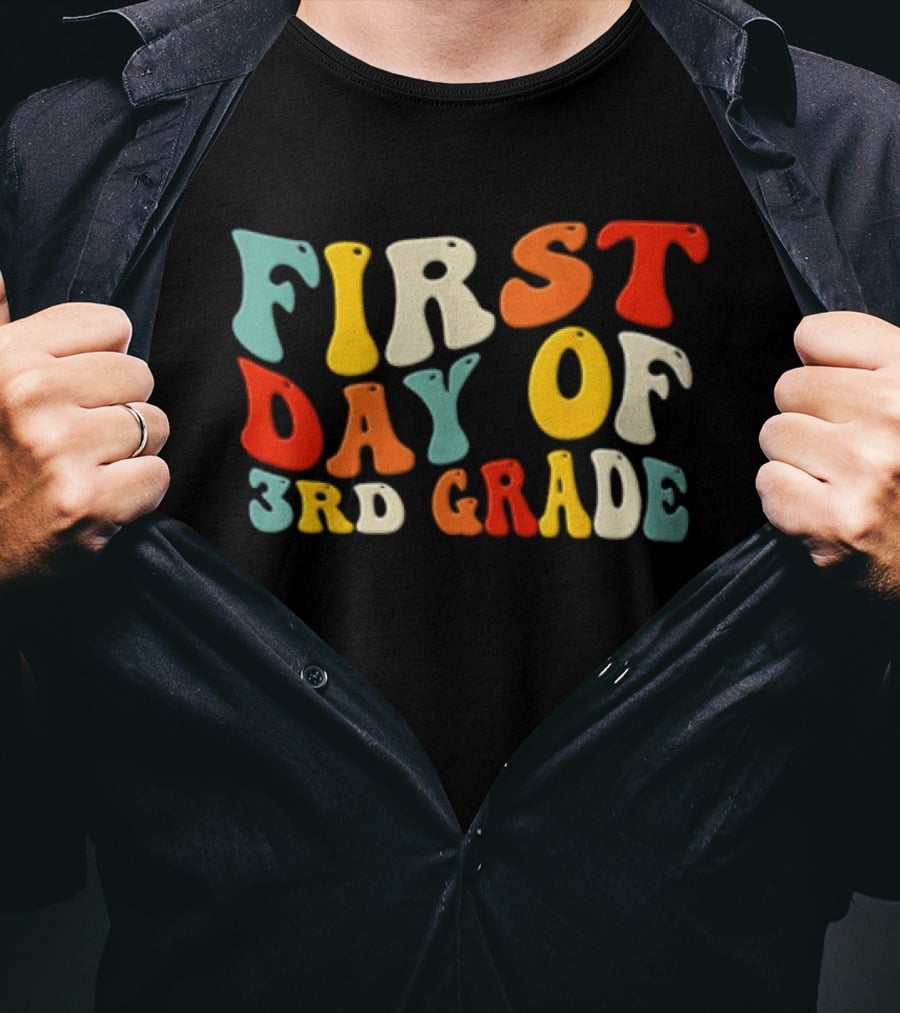 Groovy Colorful First Day Of 3rd Grade T-Shirt