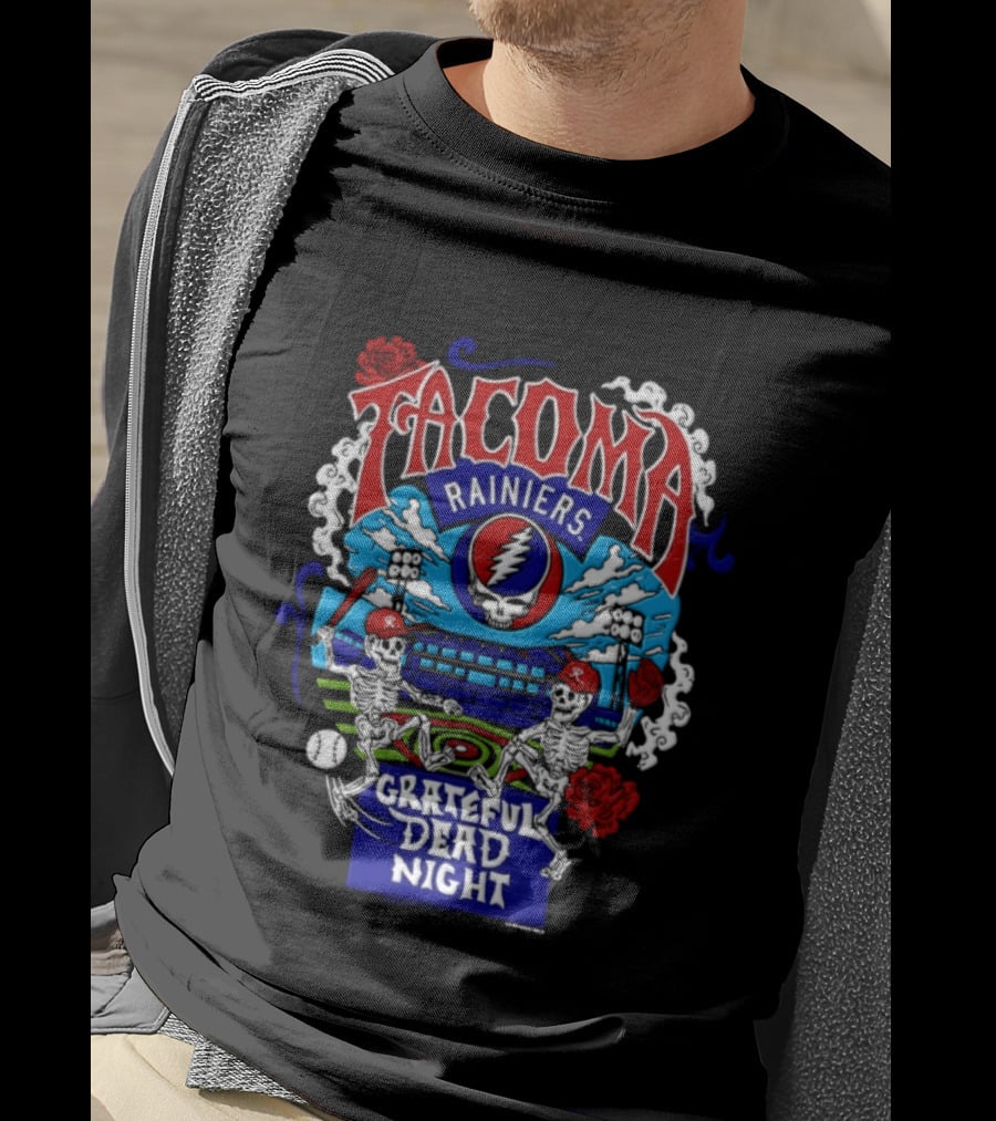 Tacoma Rainiers Grateful Dead Night 2026 Baseball Skulls Stadium T-Shirt