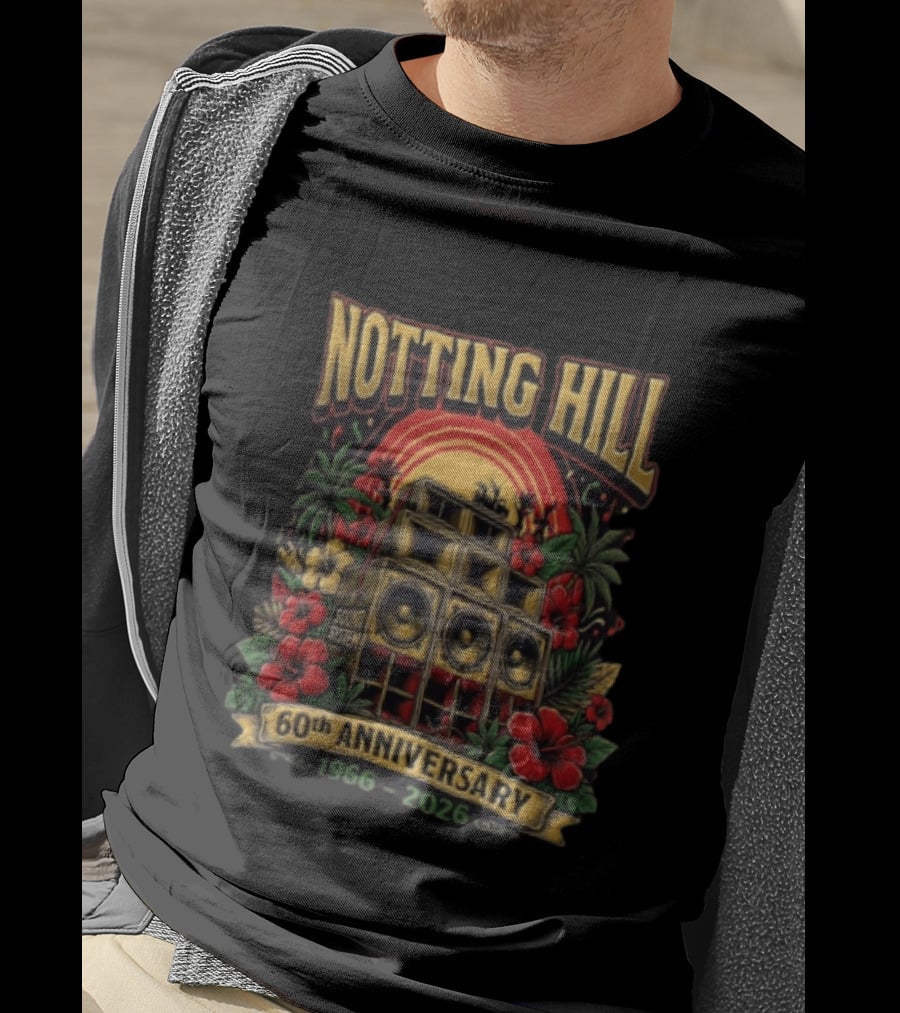 Notting Hill Carnival 60th Anniversary Sound System 1966 2026 Tropical Flowers Music Festival T-Shirt