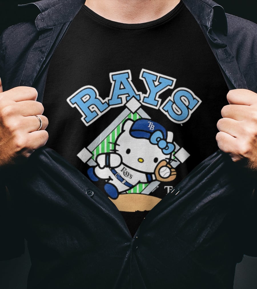 TB Hello Kitty Tampa Bay Rays Baseball Fielding T-Shirt
