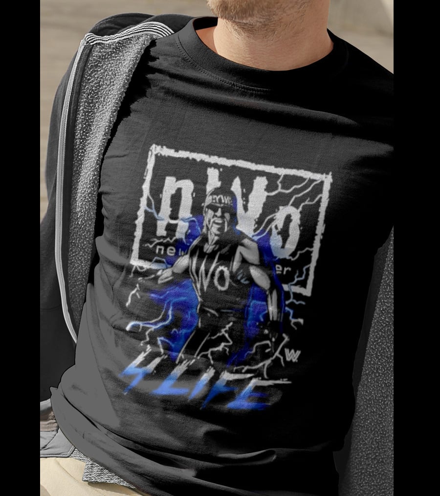 NWo 4 Life Hulk Hogan New World Order Wrestler Blue Lightning T-Shirt