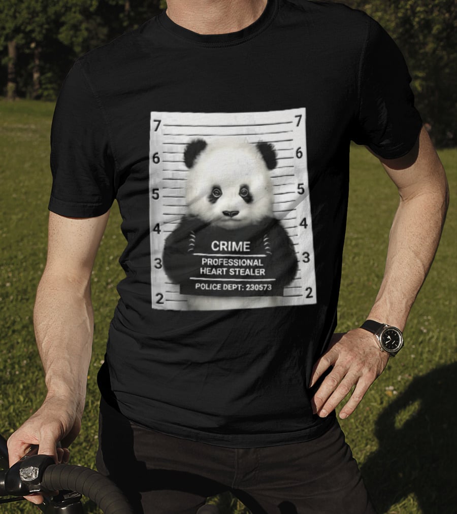Panda Crime Professional Heart Stealer Police Dept 230573 Shot Lineup T-Shirt