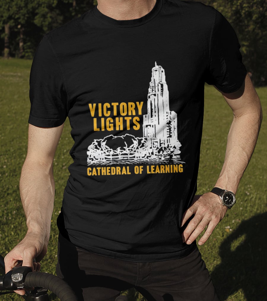 Victory Lights Cathedral Of Learning Pittsburgh Panthers T-Shirt