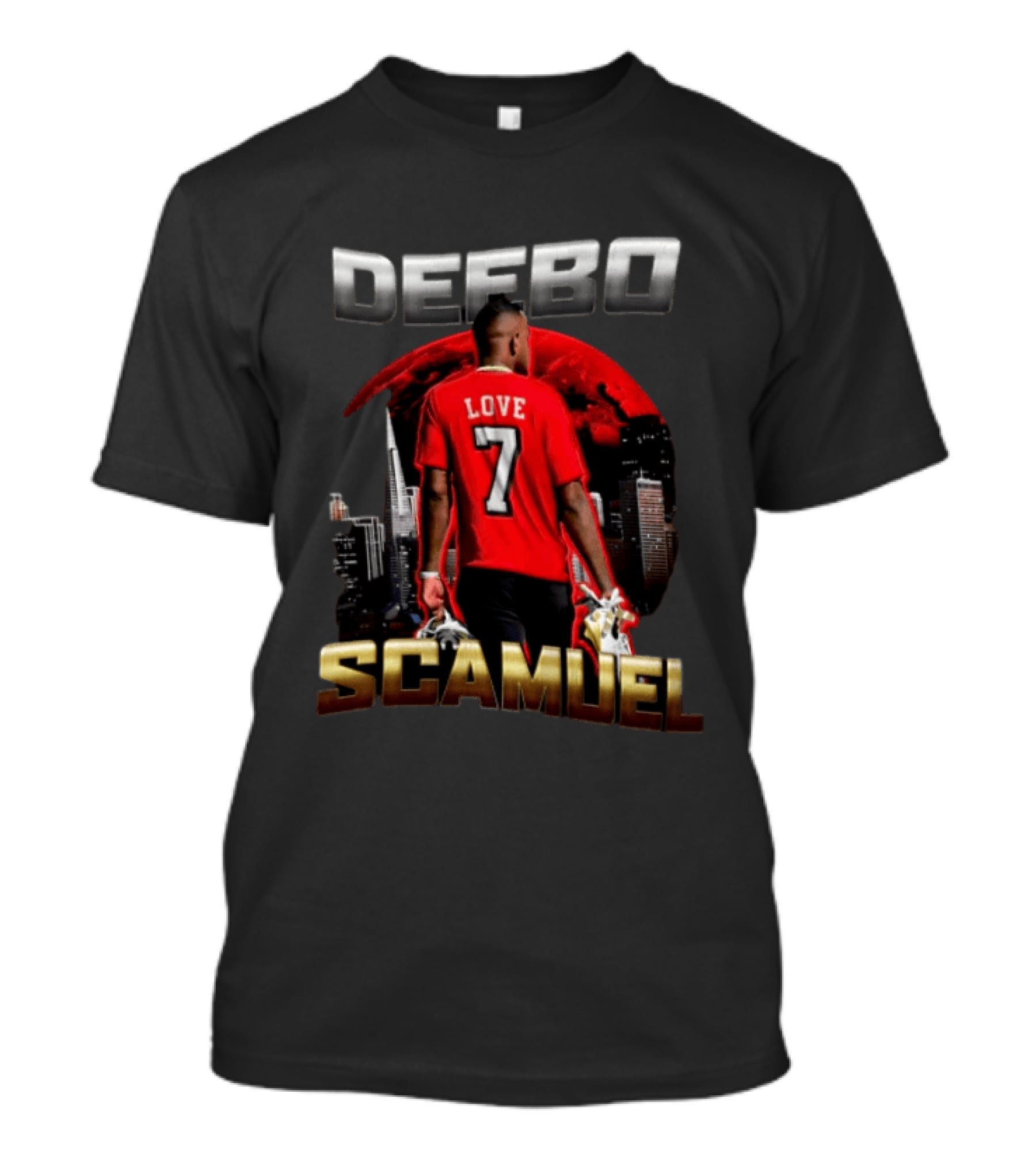 Deebo Samuel Love 7 Red Moon City Skyline Scamuel T-Shirt