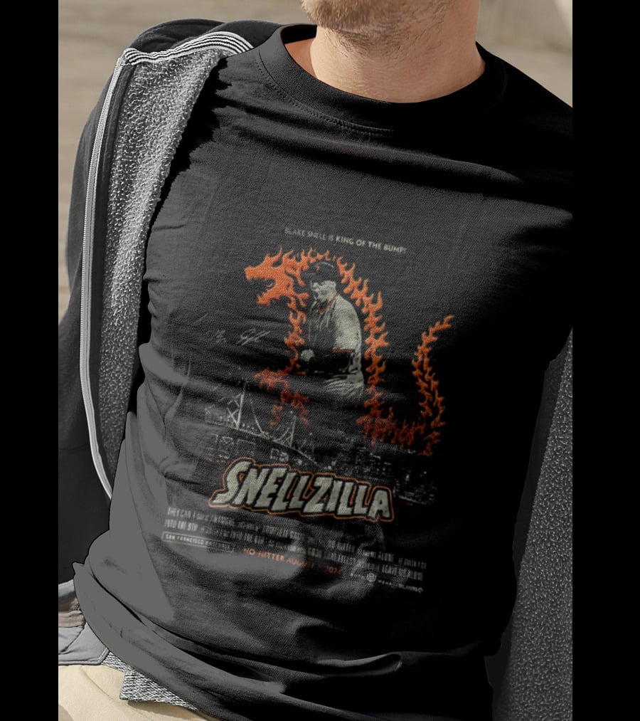Blake Snell Snellzilla No Hitter August 7 2024 King Of The Bump San Francisco San Diego Padres T-Shirt