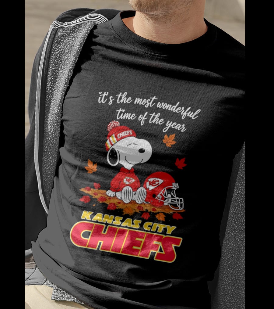 Snoopy Kansas City Chiefs It's The Most Wonderful Time Of The Year T-Shirt