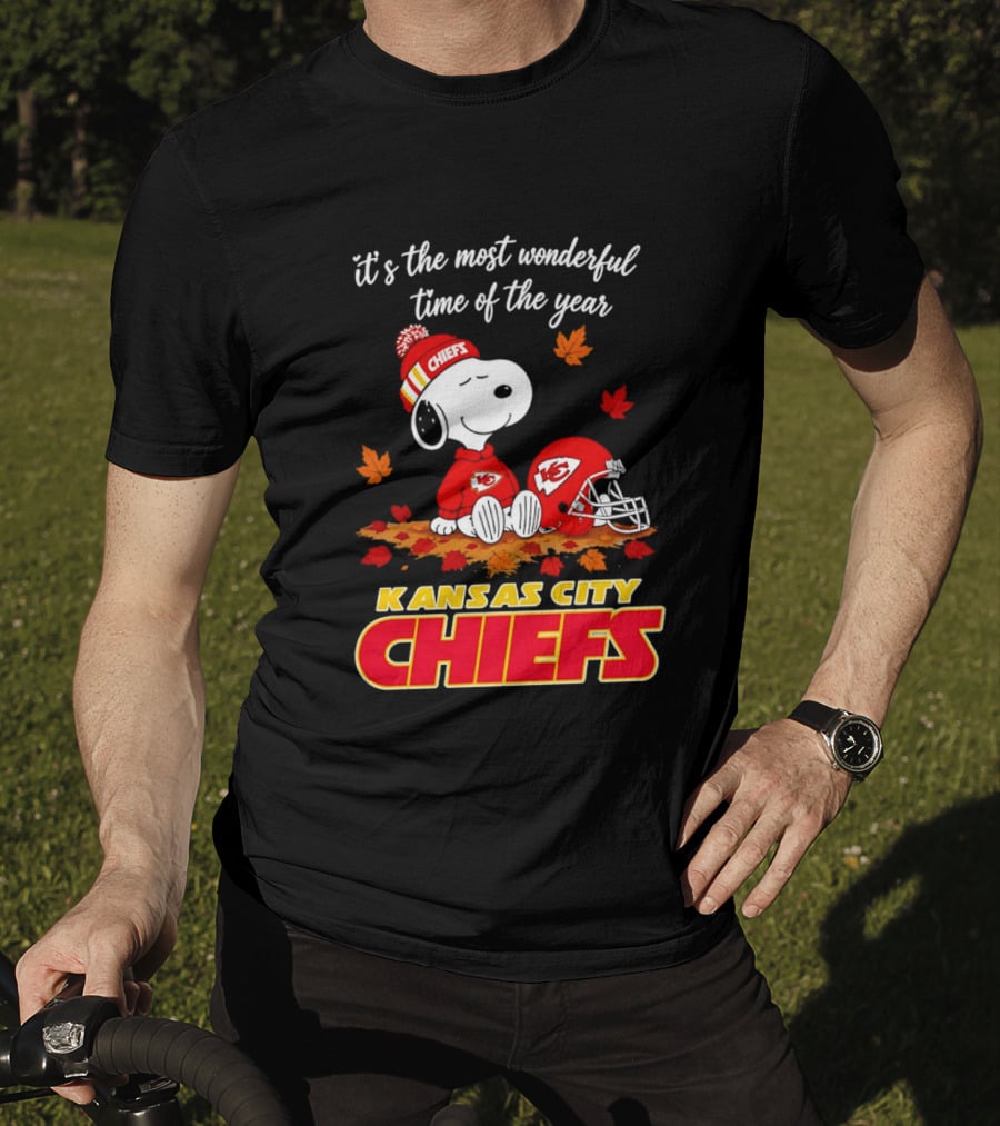 Snoopy Kansas City Chiefs It's The Most Wonderful Time Of The Year T-Shirt