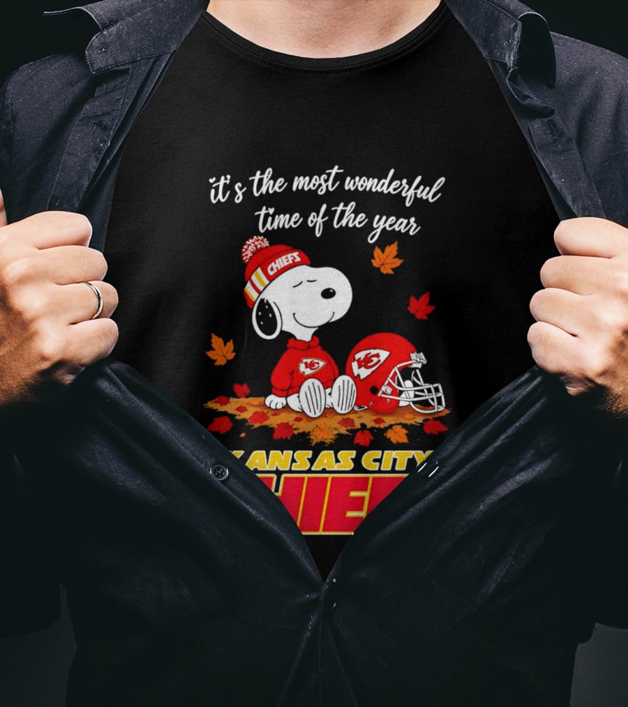 Snoopy Kansas City Chiefs It's The Most Wonderful Time Of The Year T-Shirt