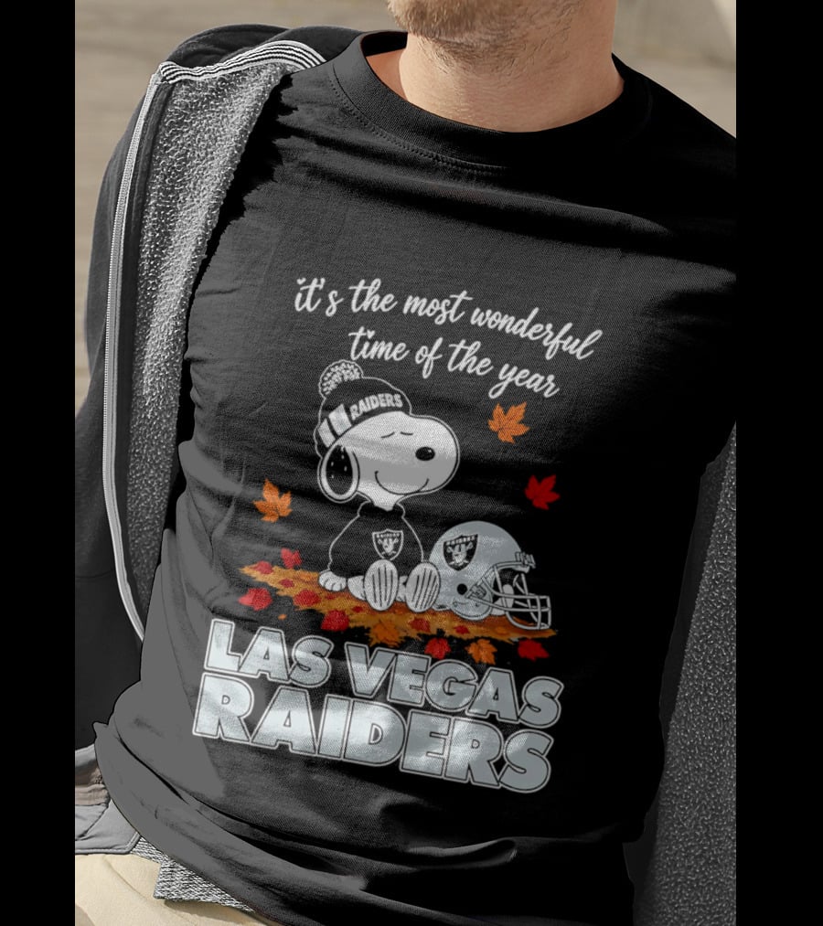 Las Vegas Raiders Snoopy It's The Most Wonderful Time Of The Year T-Shirt