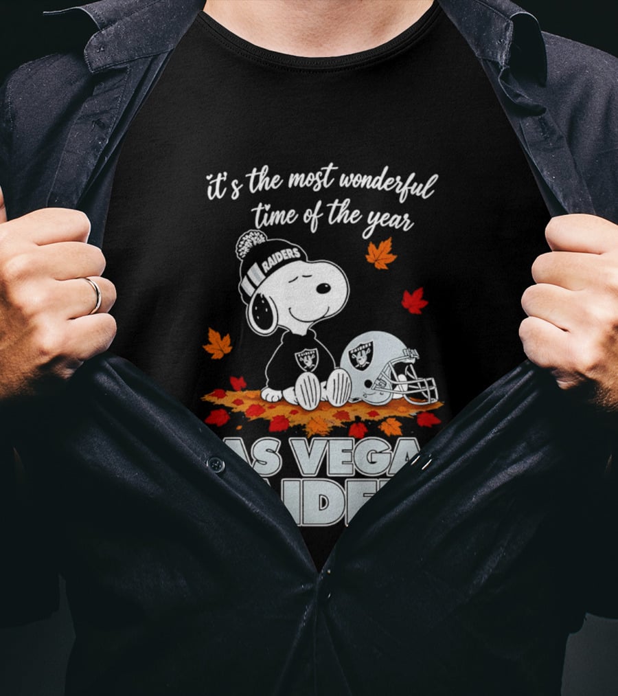 Las Vegas Raiders Snoopy It's The Most Wonderful Time Of The Year T-Shirt