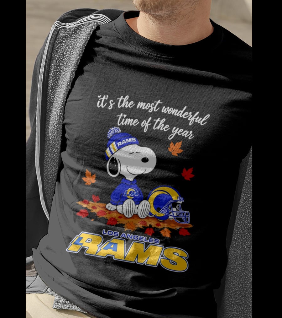 Snoopy Los Angeles Rams It's The Most Wonderful Time Of The Year T-Shirt