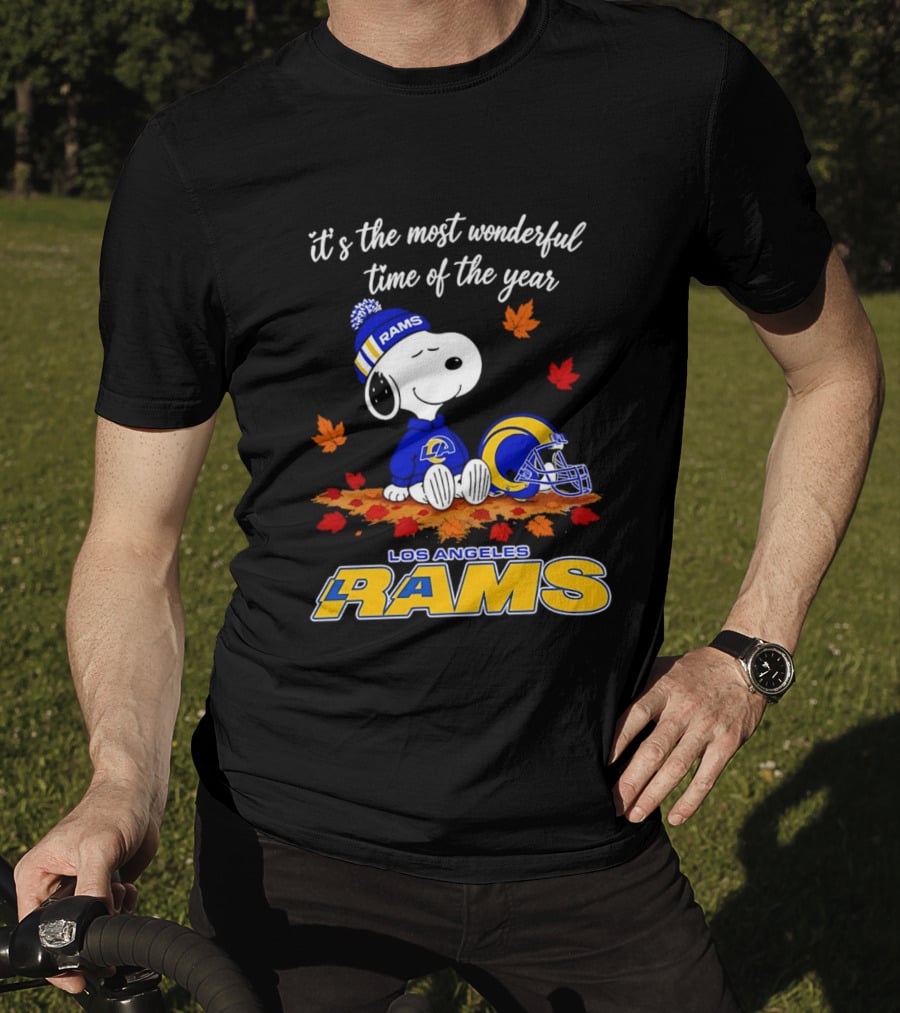 Snoopy Los Angeles Rams It's The Most Wonderful Time Of The Year T-Shirt