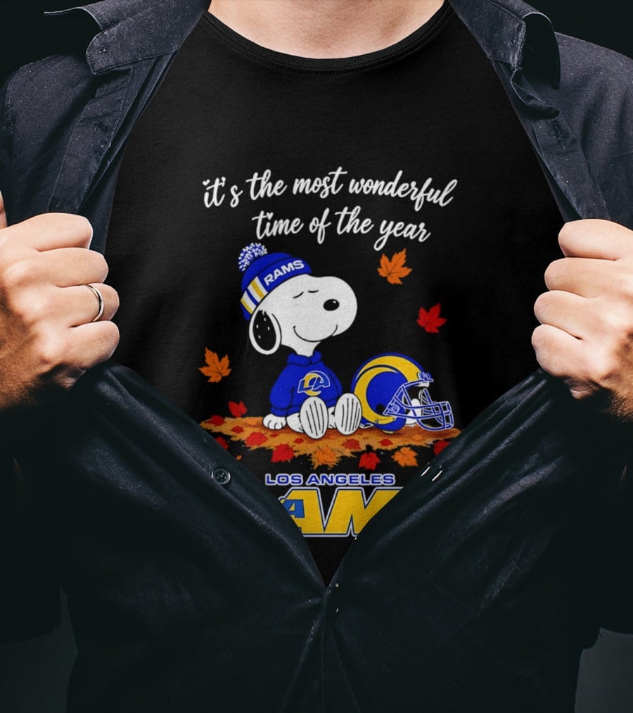 Snoopy Los Angeles Rams It's The Most Wonderful Time Of The Year T-Shirt