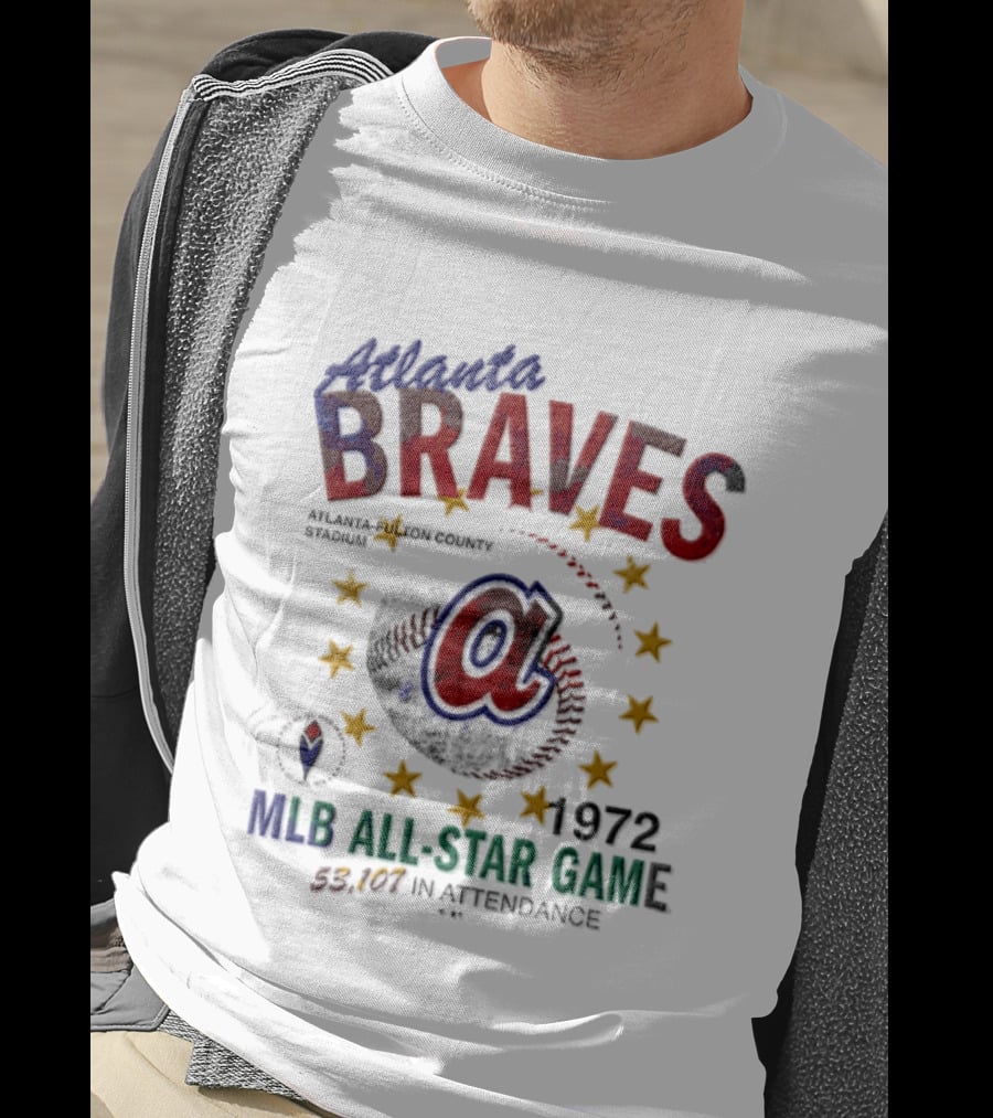 Atlanta Braves 1972 MLB All Star Game Atlanta Fulton County Stadium 53107 In Attendance T-Shirt