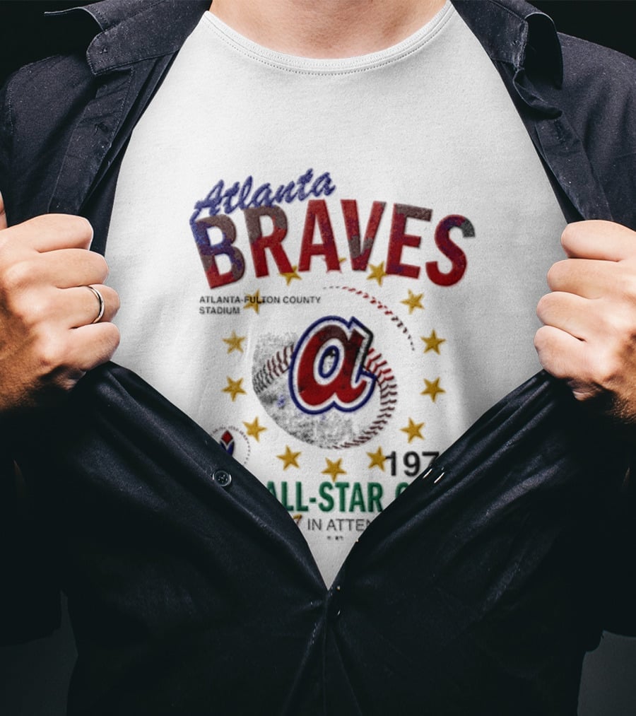 Atlanta Braves 1972 MLB All Star Game Atlanta Fulton County Stadium 53107 In Attendance T-Shirt