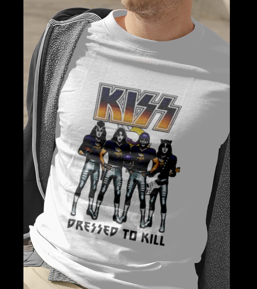 KISS Minnesota Vikings Dressed To Kill Football Fan T-Shirt
