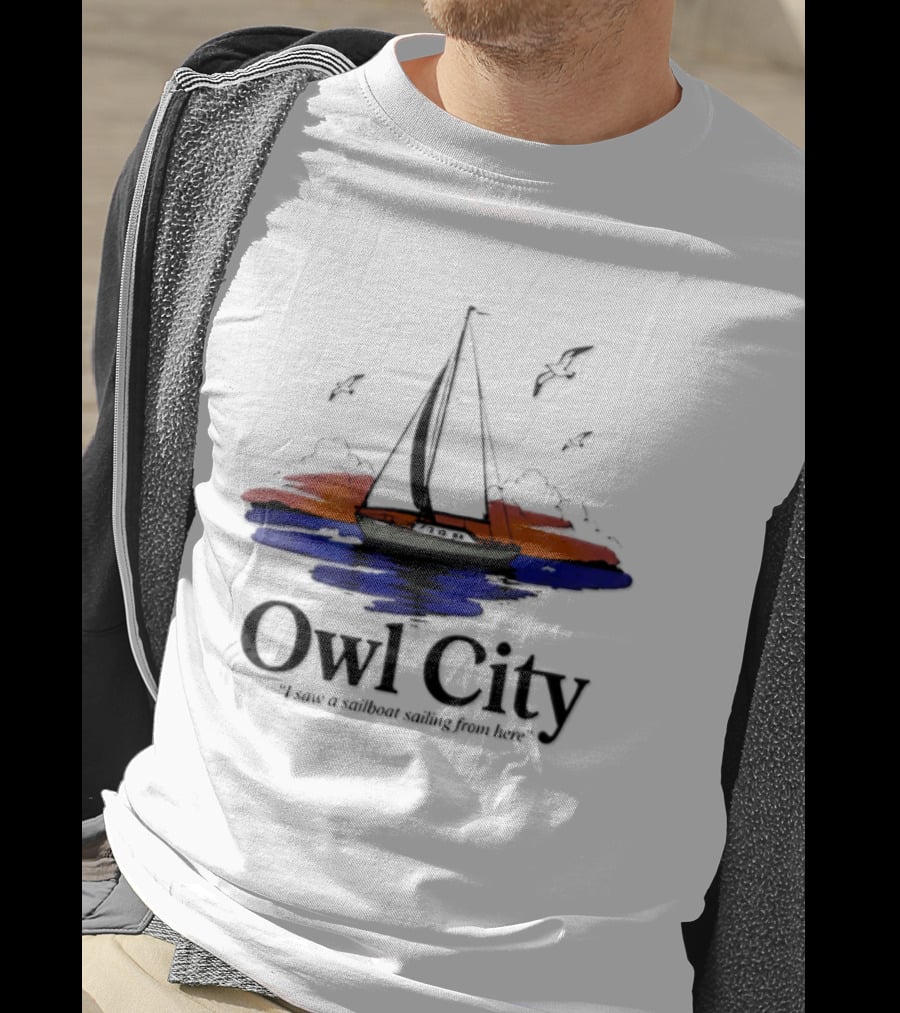 Owl City Smooth Sailing Scenic Sunset Adventure T-Shirt