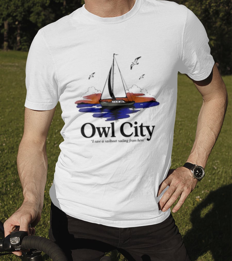 Owl City Smooth Sailing Scenic Sunset Adventure T-Shirt