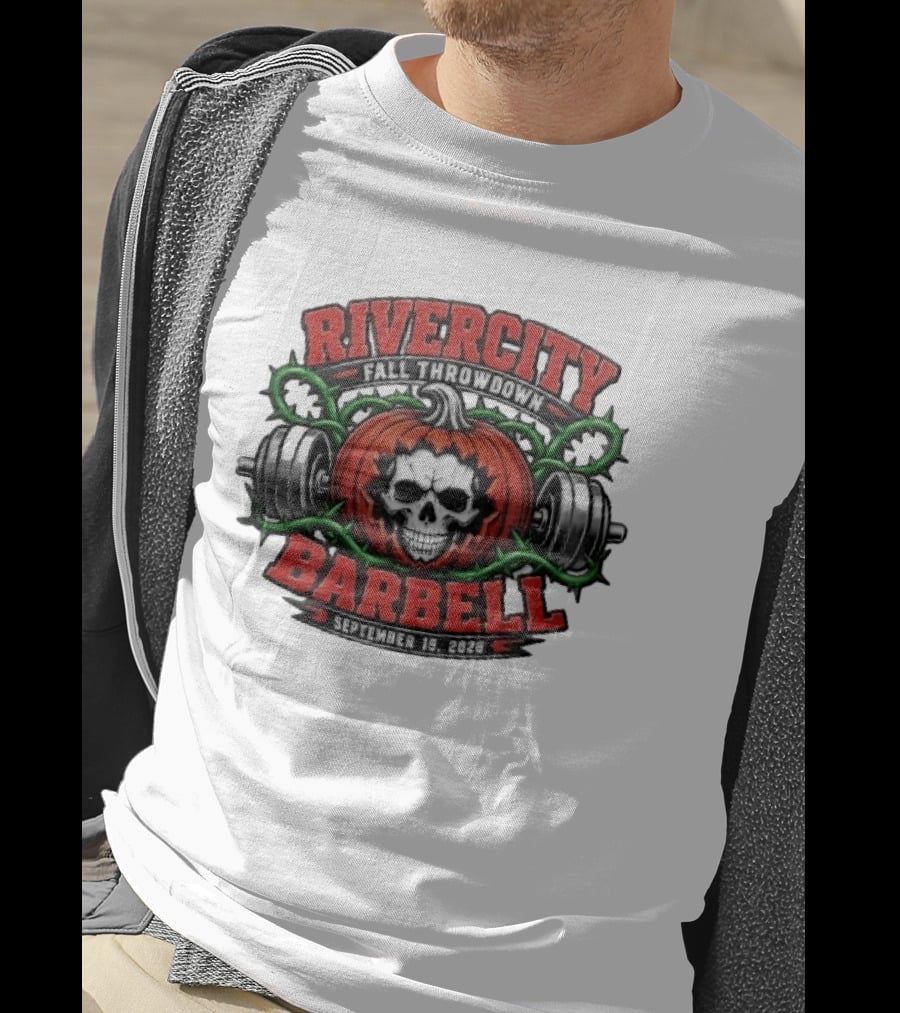 Rivercity Fall Throwdown Skull Pumpkin Barbell September 19 2026 T-Shirt