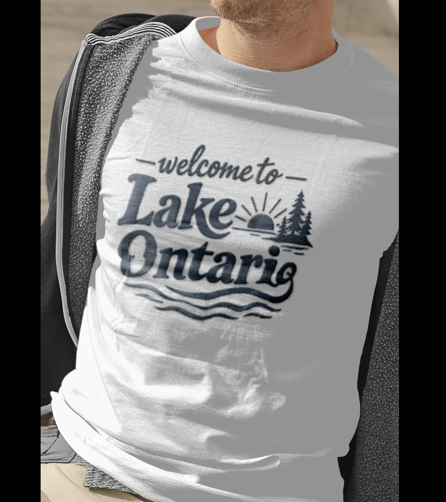 Welcome To Lake Ontario Sunset With Trees And Waves T-Shirt