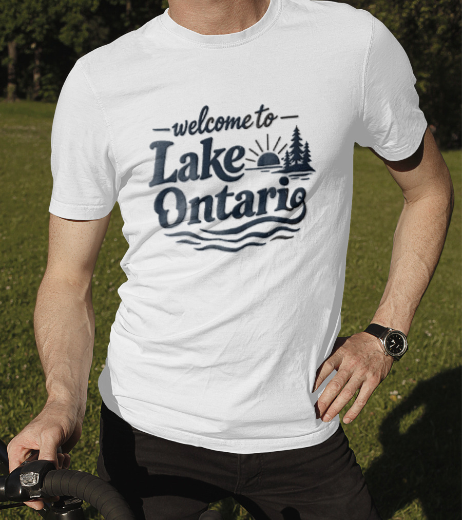Welcome To Lake Ontario Sunset With Trees And Waves T-Shirt