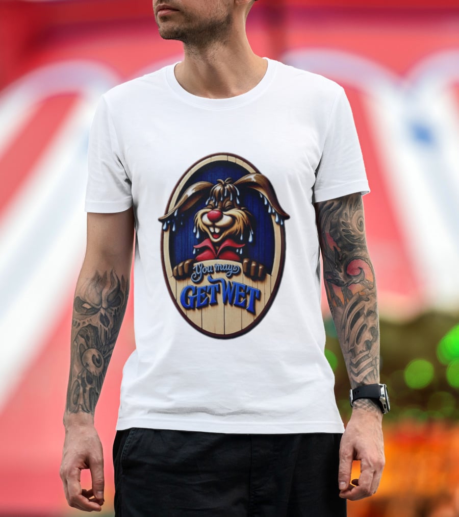 You May Get Wet Bunny Rabbit Cartoon Dripping Ears T-Shirt
