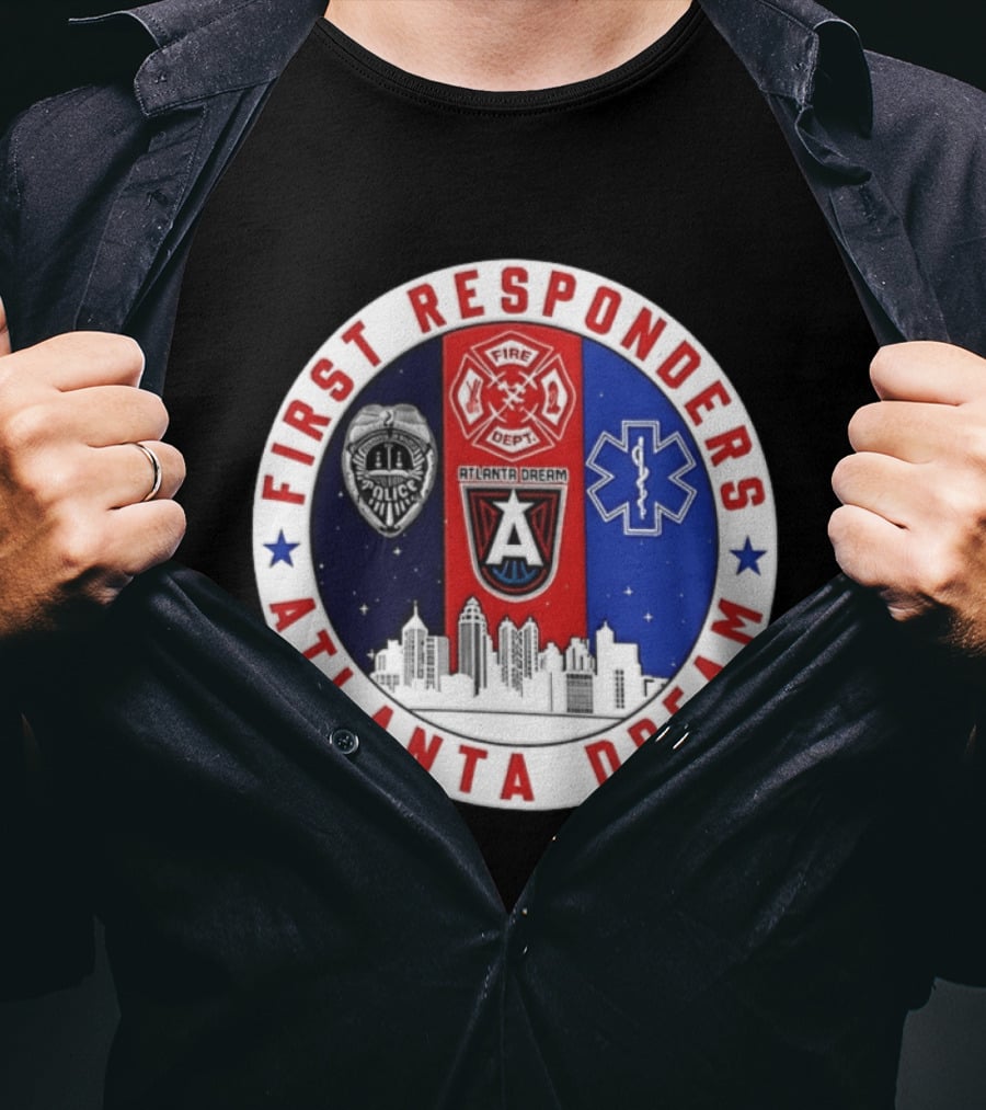 Atlanta Dream First Responders Fire Dept Police EMS Skyline T-Shirt