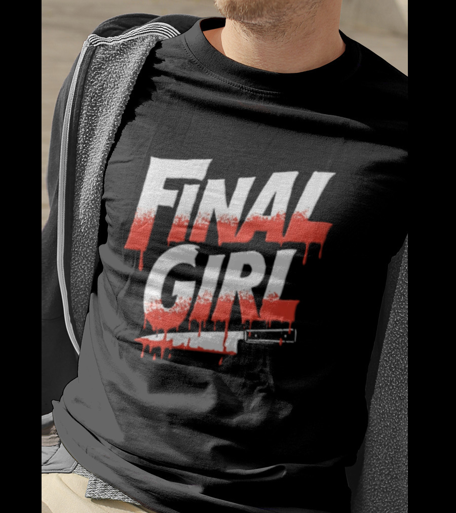 Final Girl Dripping Blood Kitchen Knife Horror Slasher T-Shirt