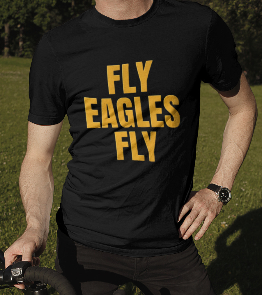 Fly Eagles Fly Philadelphia Yellow Stacked T-Shirt