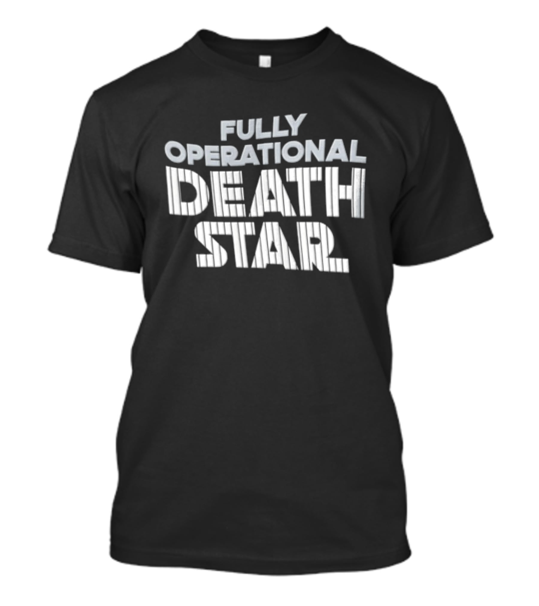 Death Star Fully Operational Pinstripe Lettering Roto Wear T-Shirt