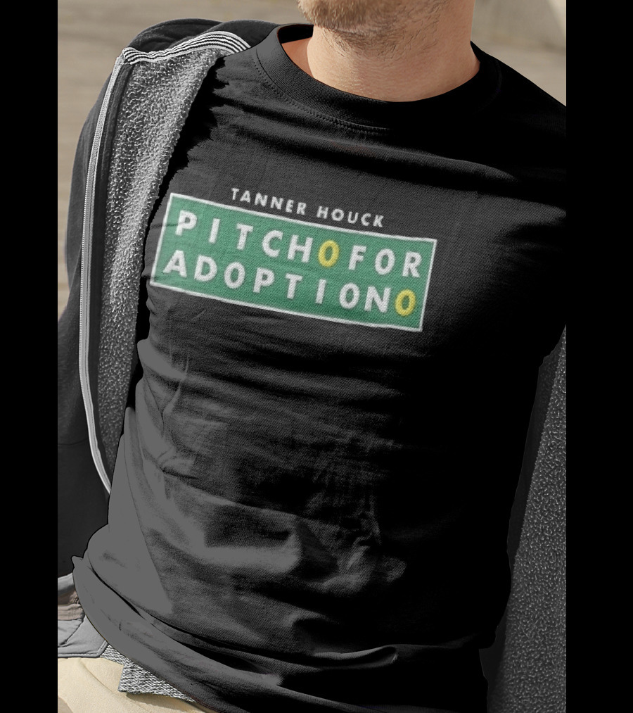 Tanner Houck Pitch For Adoption Green Scoreboard Tile T-Shirt