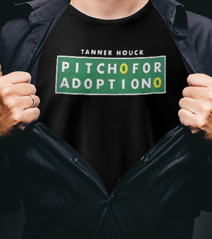 Tanner Houck Pitch For Adoption Green Scoreboard Tile T-Shirt