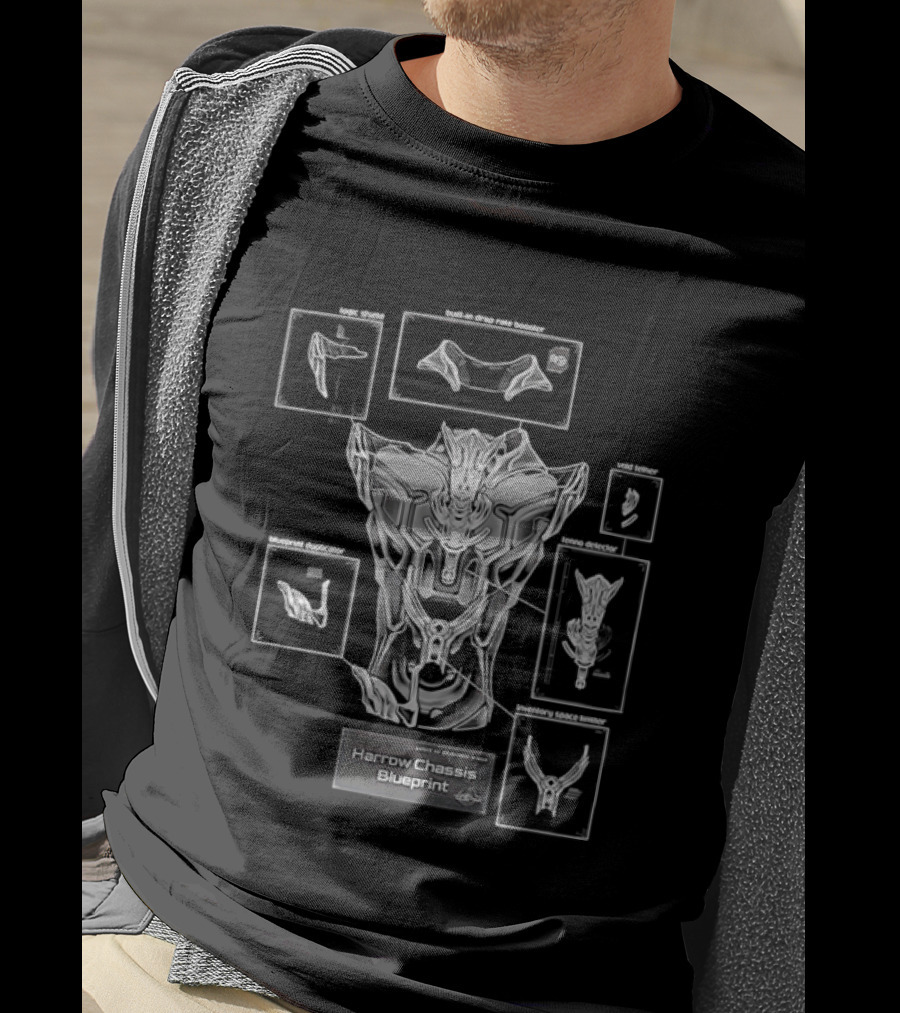 Harrow Chassis Warframe Blueprint Diagram T-Shirt