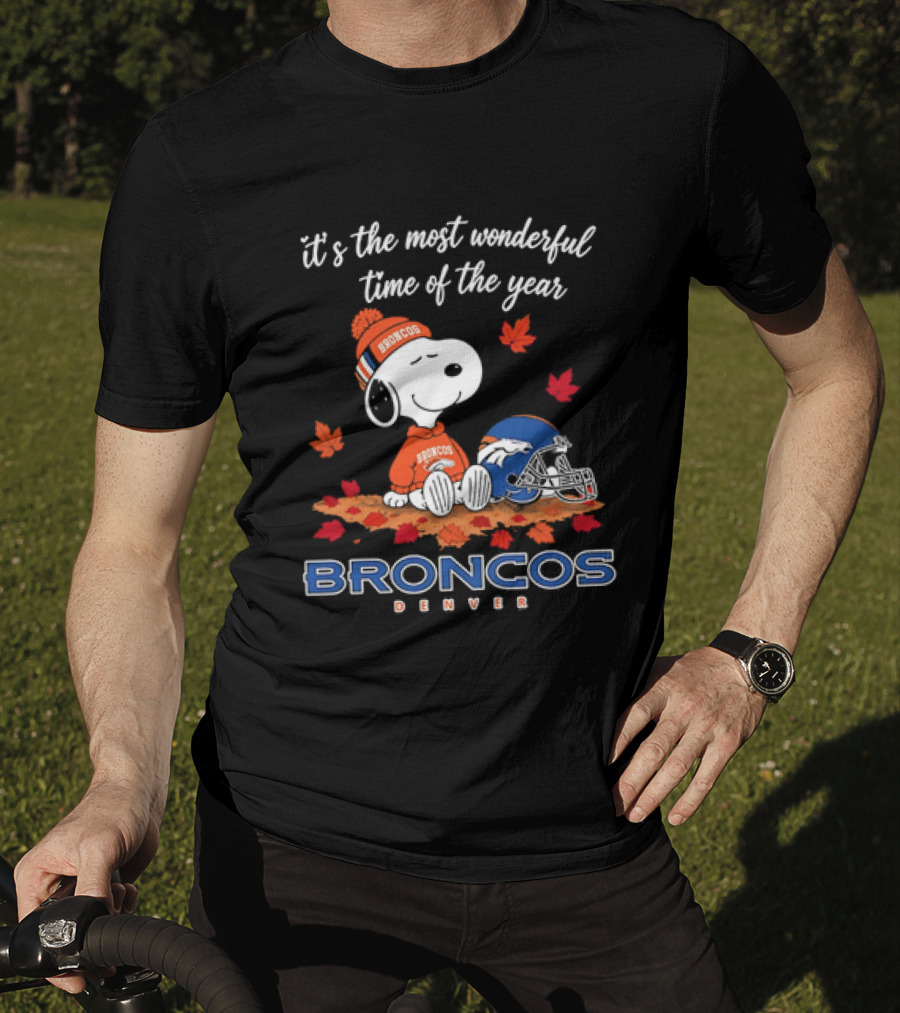 Snoopy Broncos Denver It's The Most Wonderful Time Of The Year Autumn Football T-Shirt