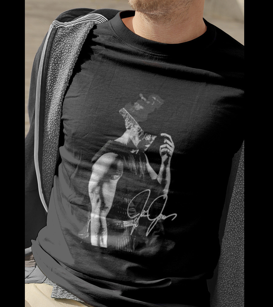 Joe Jonas Signature Black And White Cowboy Hat T-Shirt