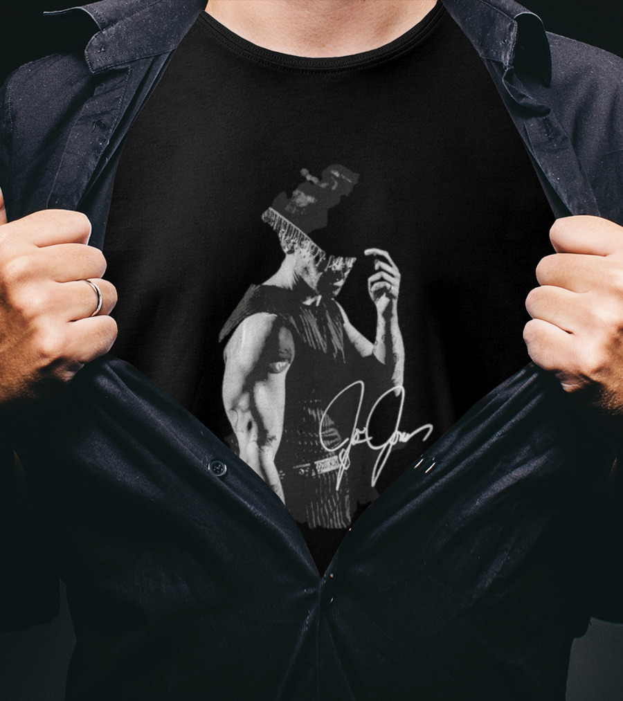 Joe Jonas Signature Black And White Cowboy Hat T-Shirt