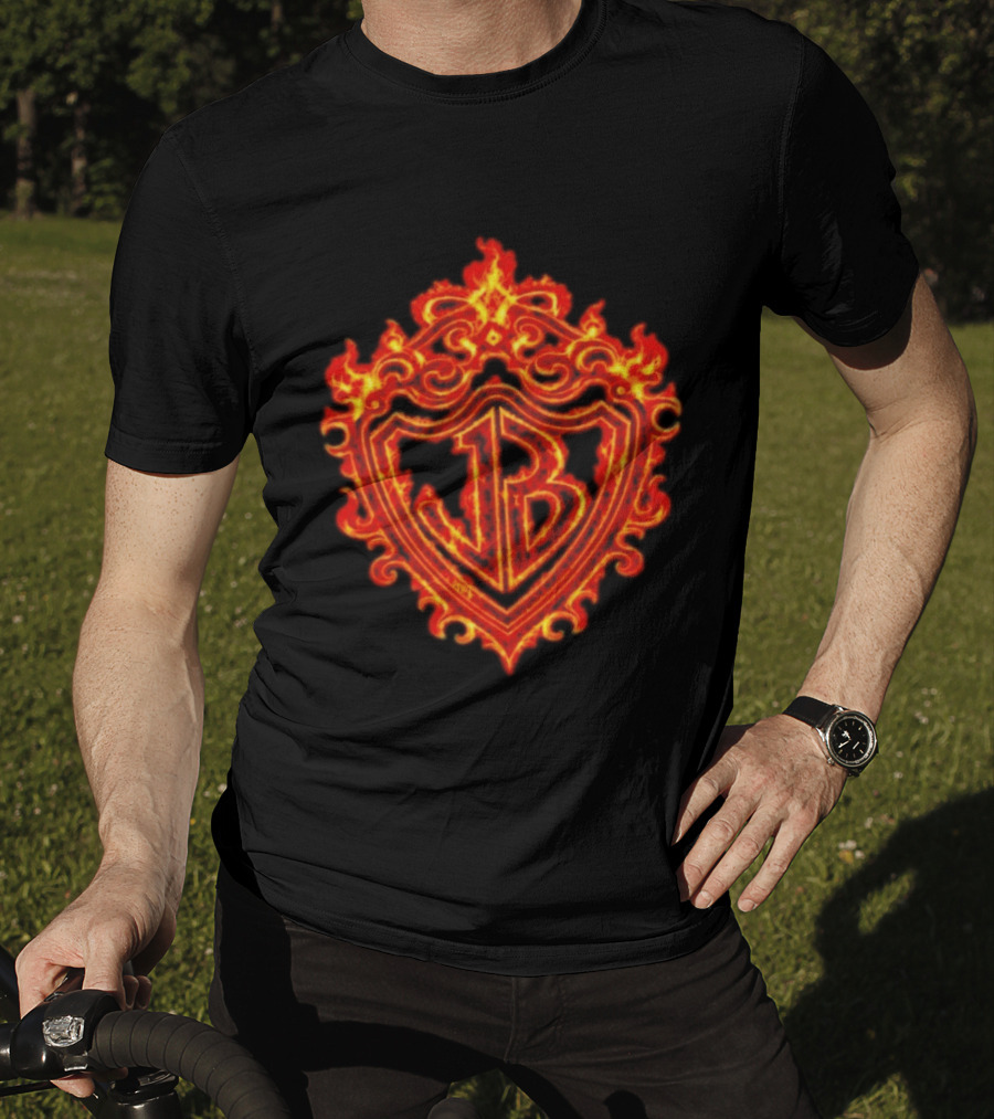 Jonas Brothers Burning Up All Over Again Tour JB Flaming Crest T-Shirt