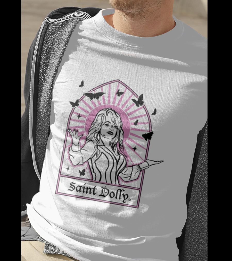 Saint Dolly Parton Iconic Butterfly Halo Rays T-Shirt