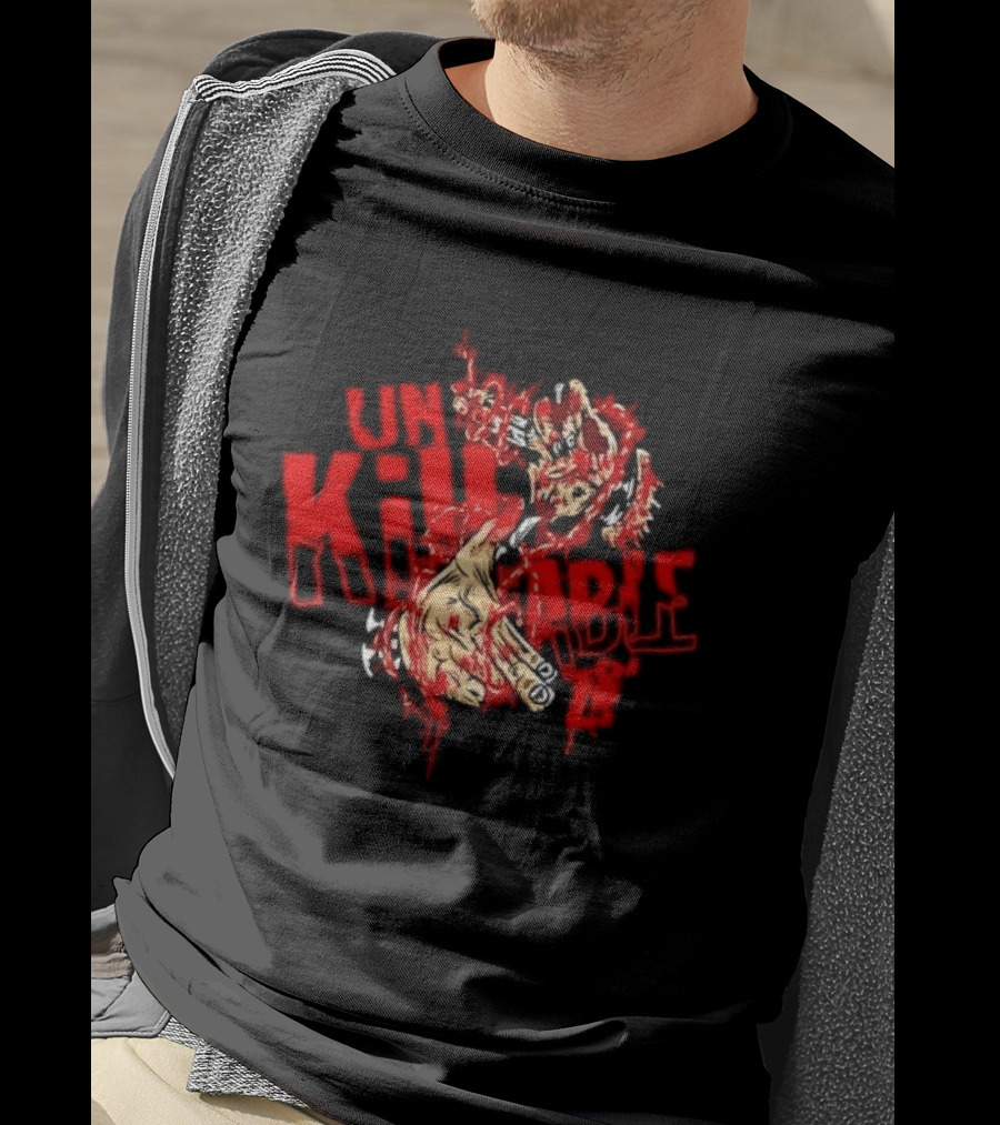 Unkillable Blood Hand Horror Design Men's Clothing T-Shirt