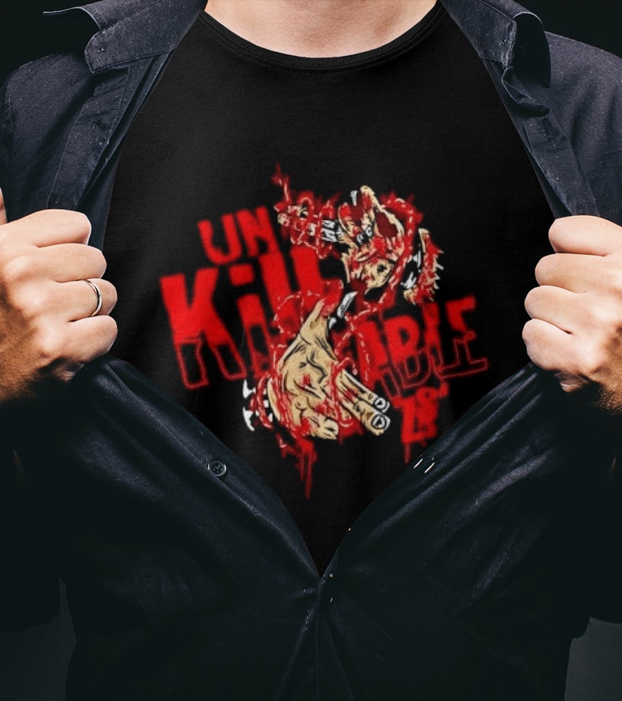 Unkillable Blood Hand Horror Design Men's Clothing T-Shirt