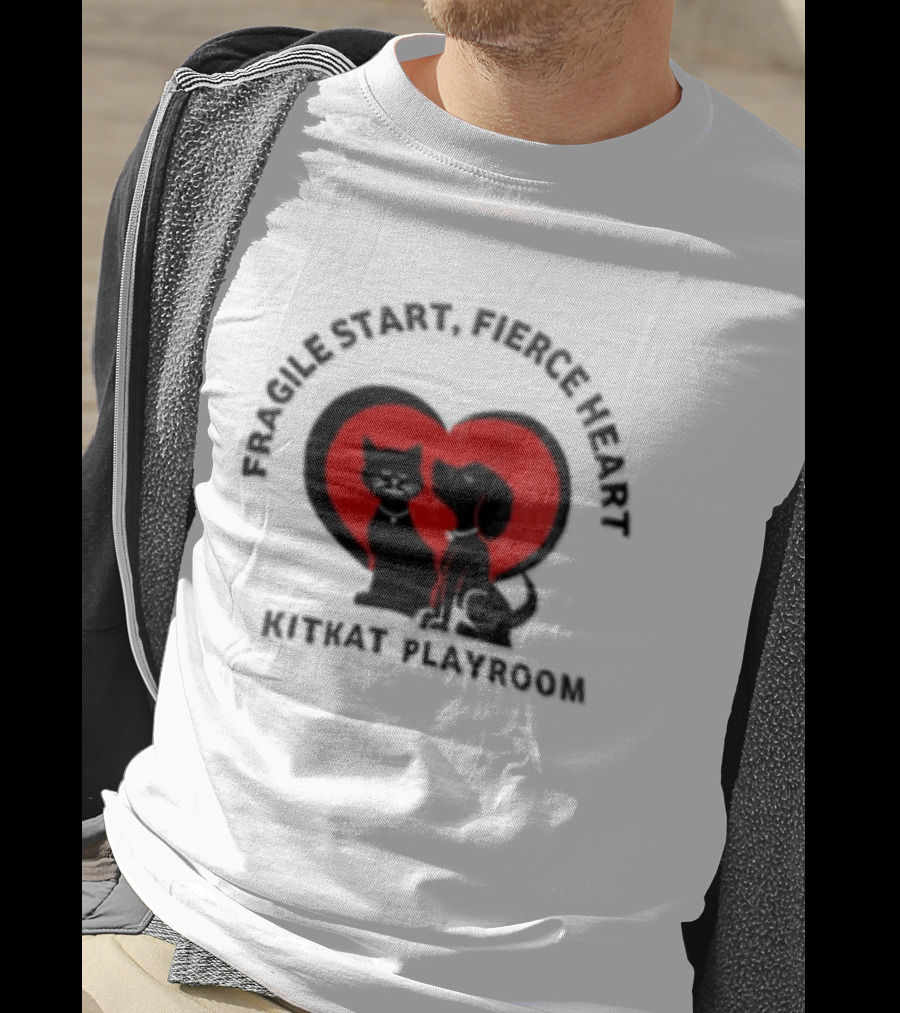 Fragile Heart Fierce Start Kitkat Playroom Black Cat And Dog T-Shirt