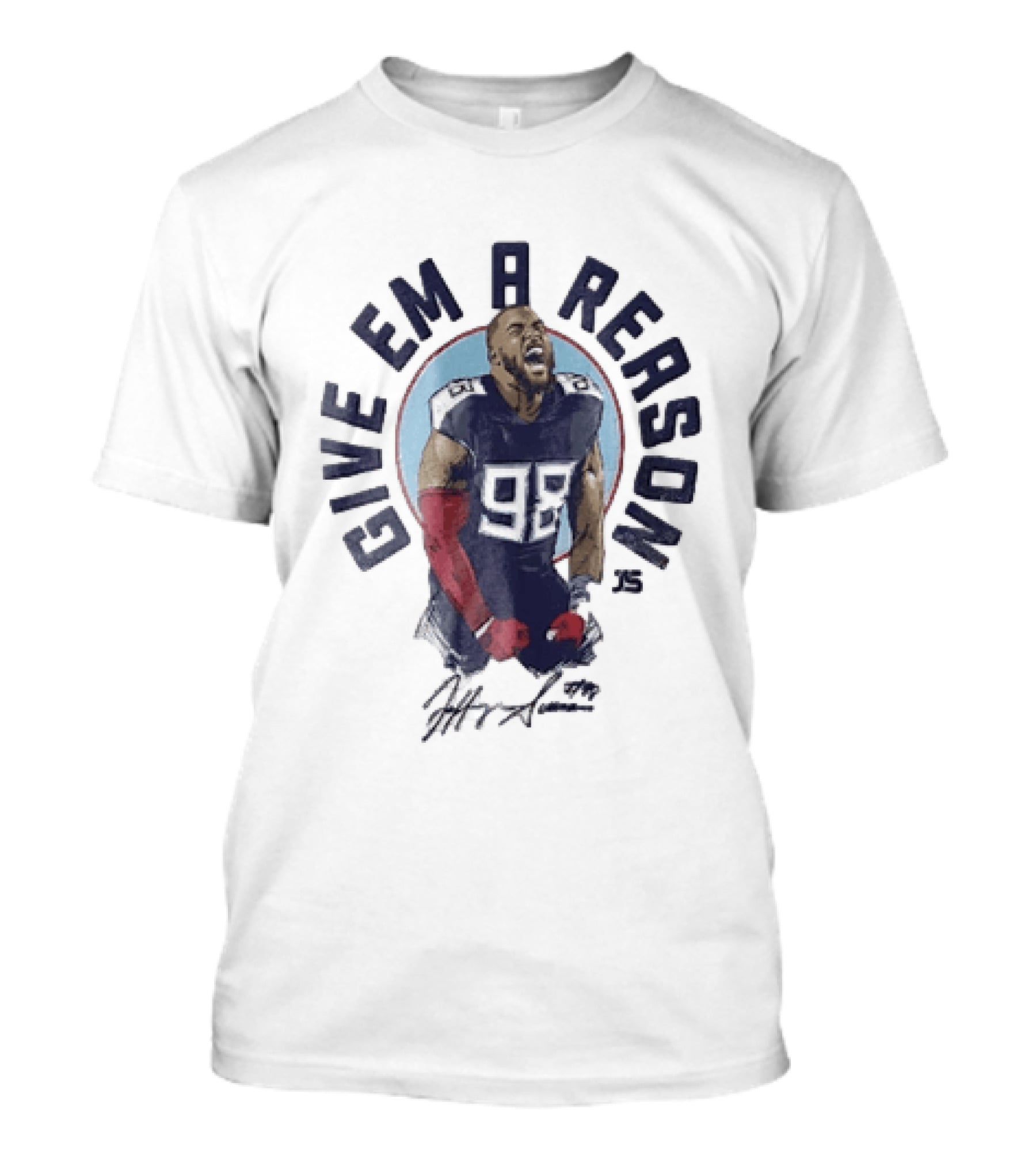 Give Em A Reason Jeffery Simmons Tennessee Titans 98 Signature Roaring Flex T-Shirt