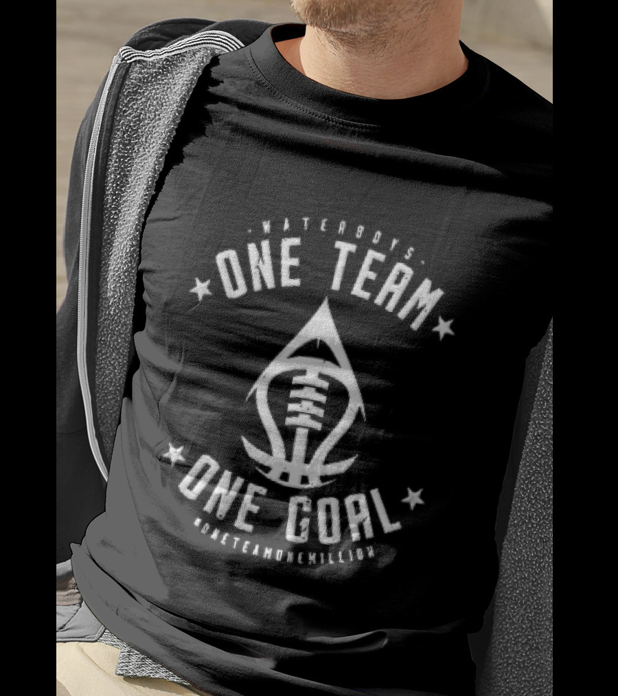 Waterboys One Team One Goal Distressed Water Drop Football T-Shirt