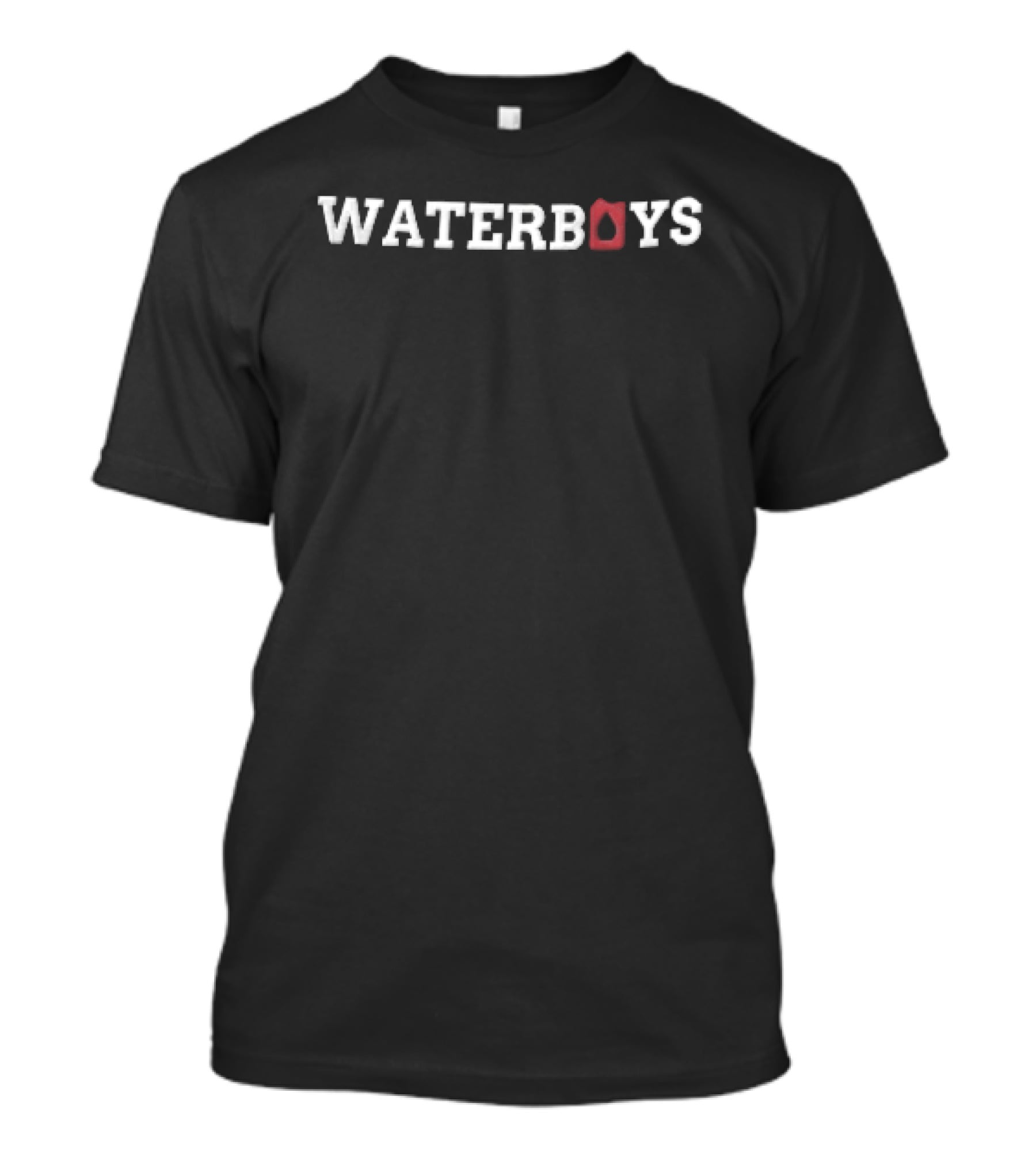 Waterboys Red Water Can Drop Icon White Lettering T-Shirt