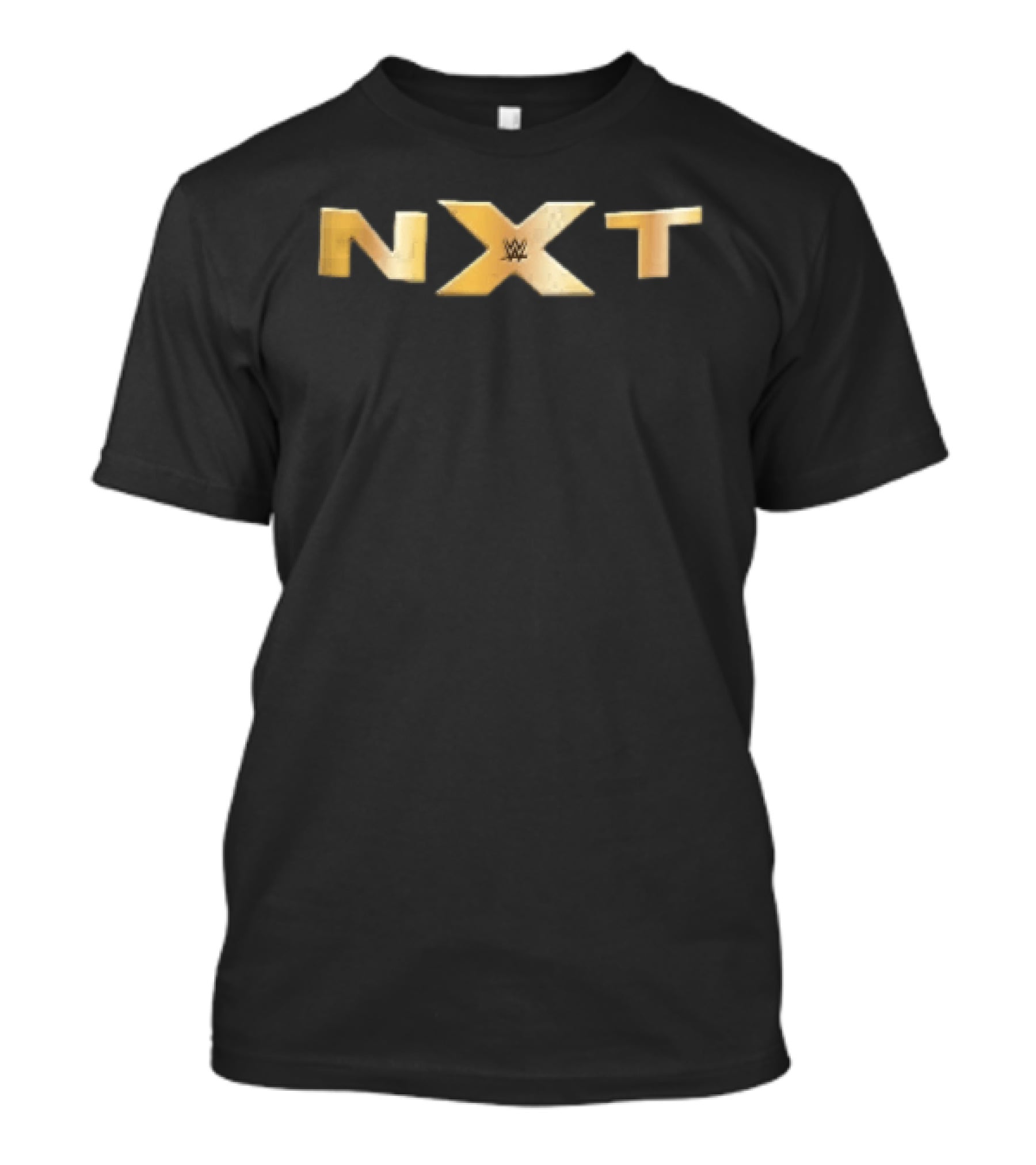 WWE NXT Gold Metallic 3D Lettering Black T-Shirt