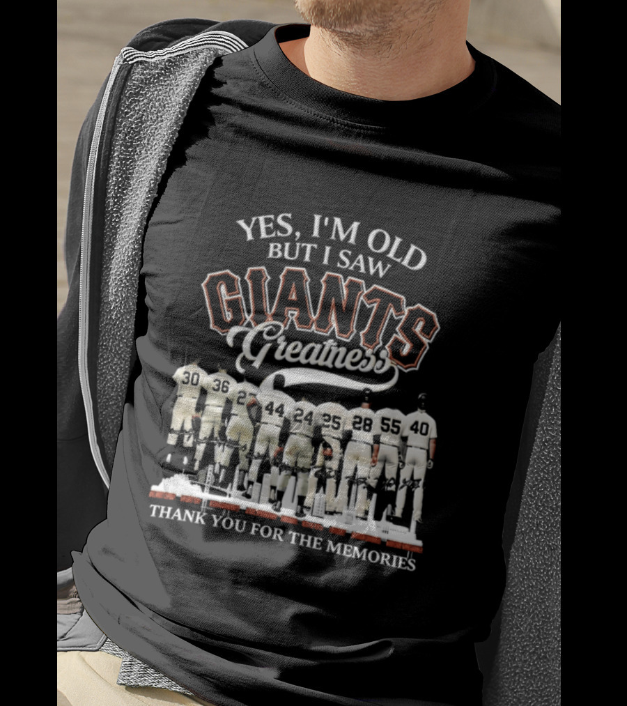 Yes I'm Old But I Saw Giants Greatness Thank You For The Memories T-Shirt