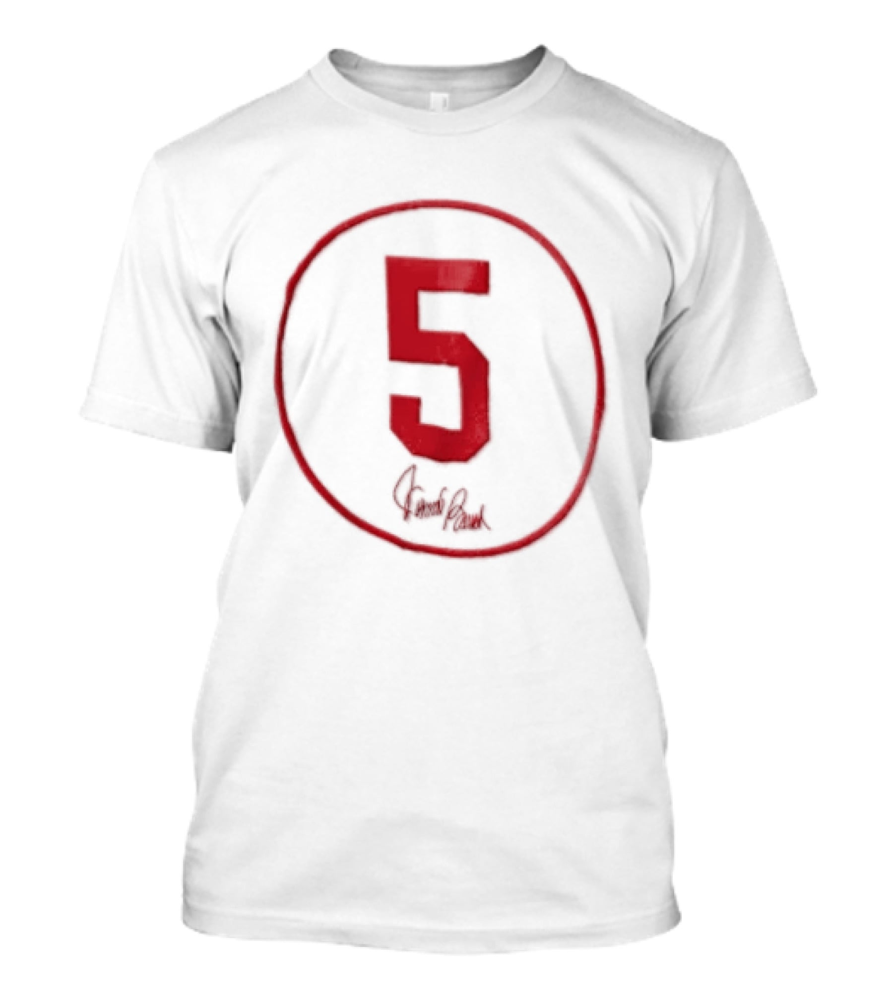 Johnny Bench Number 5 Cincinnati Reds Team Circle Signature T-Shirt