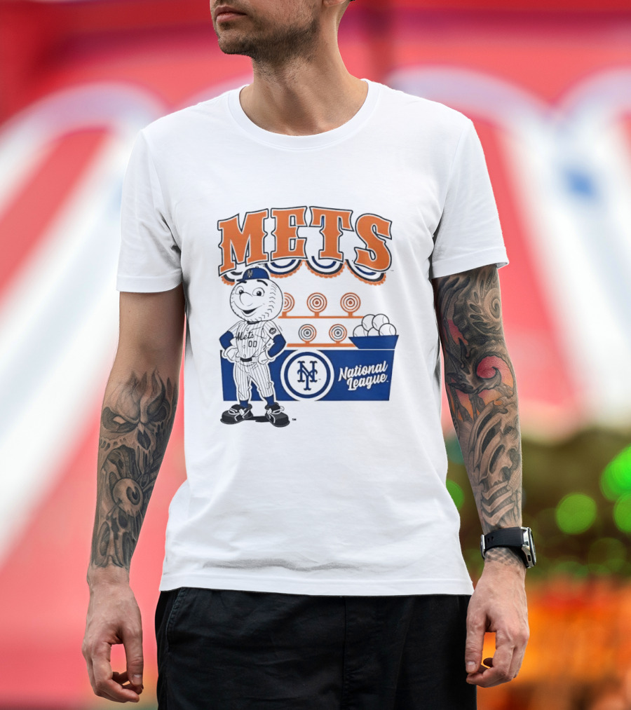 Mitchell & Ness Nostalgia Mets National League Mr. Met Baseball Batting Practice T-Shirt