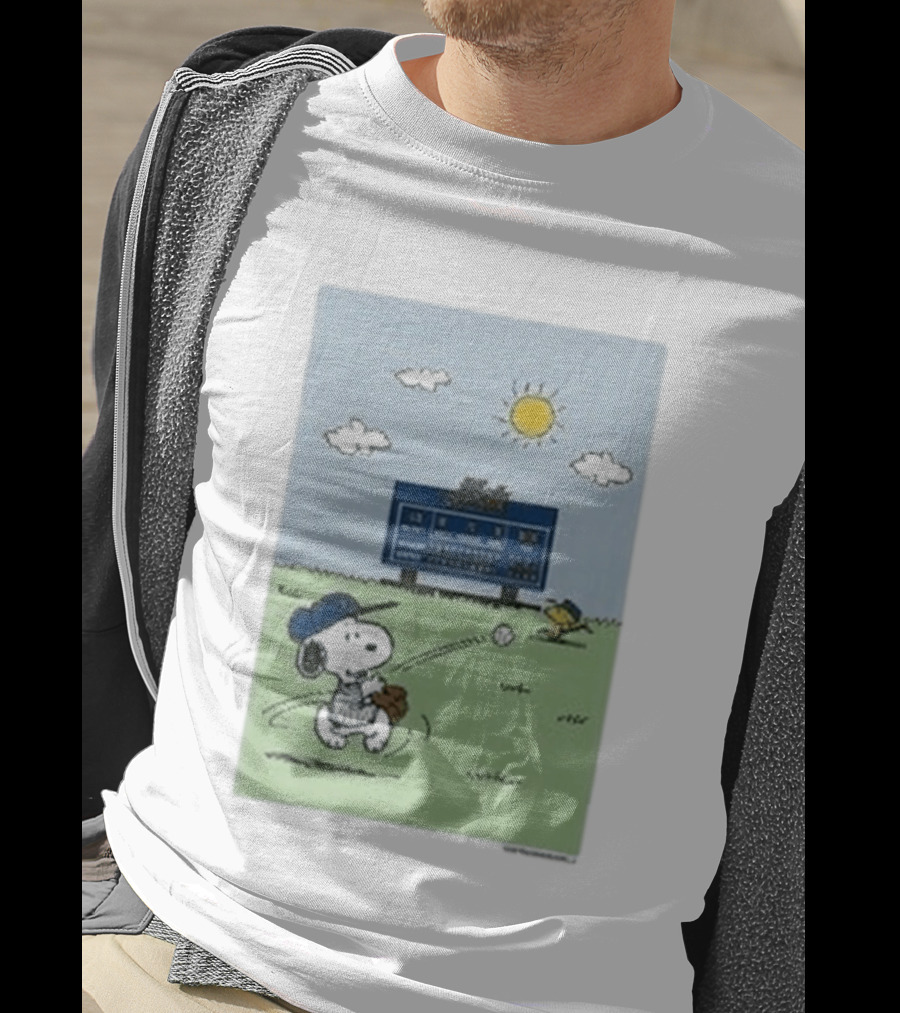 New York Mets Snoopy Peanuts Baseball Collaboration T-Shirt