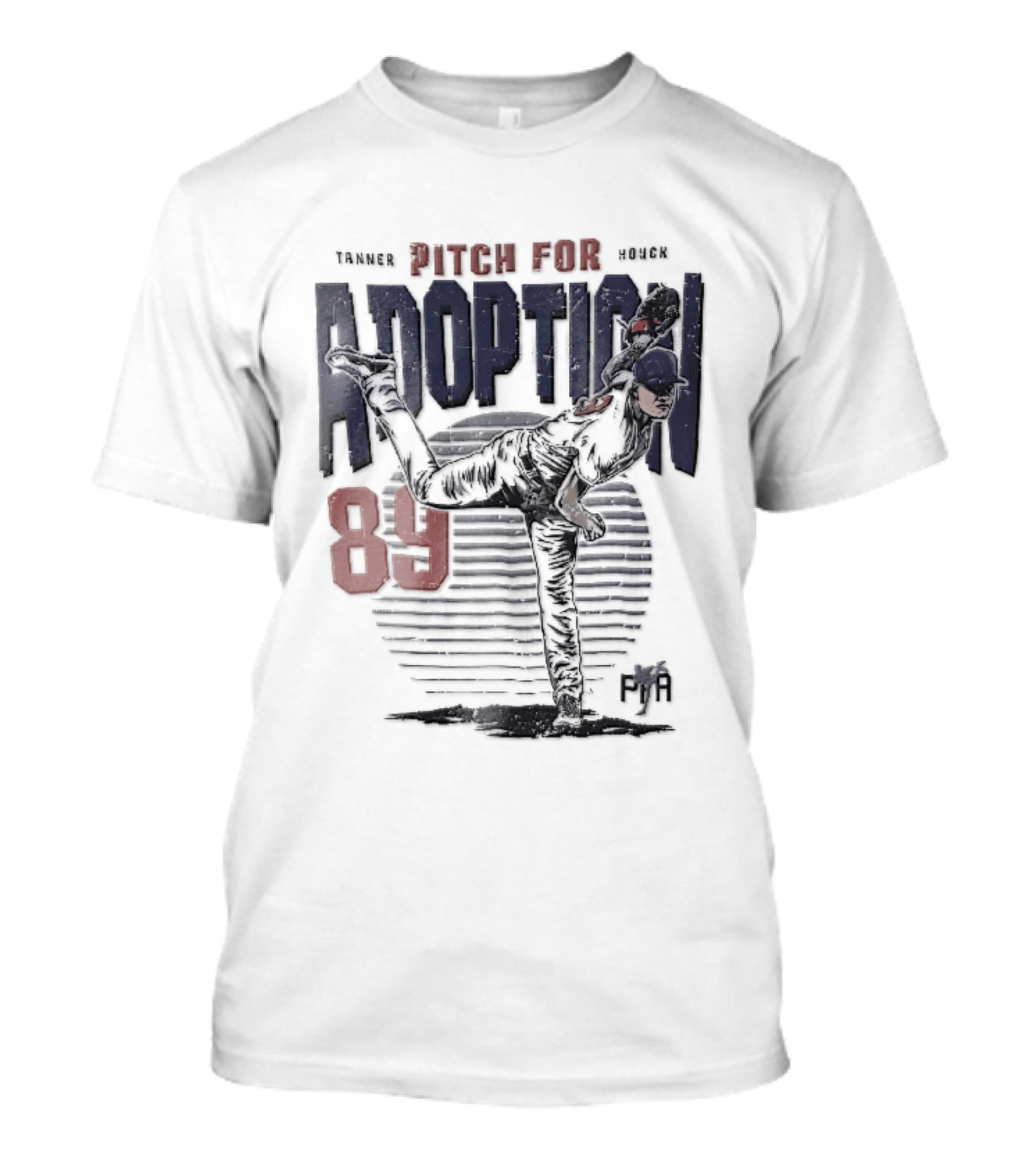 Tanner Houck Baseball Pitcher Adoption 89 Sunburst Stripes Distressed T-Shirt